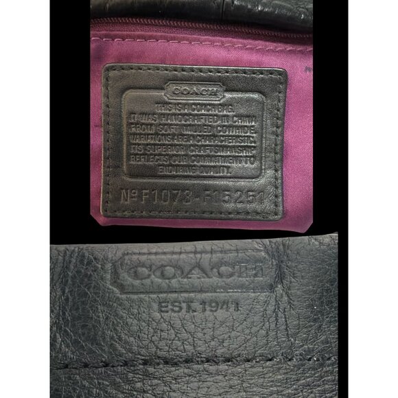 Coach Carly Hobo F15251 Black Pebbled Leather Silver Nickel Shoulder Bag Boho - Picture 9 of 9